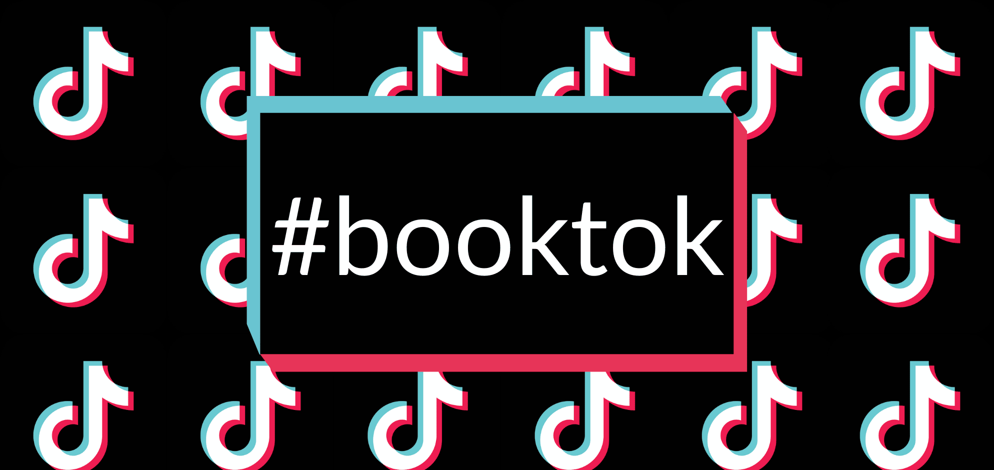 Grafik TikTok-Logo und Hashtag #booktok