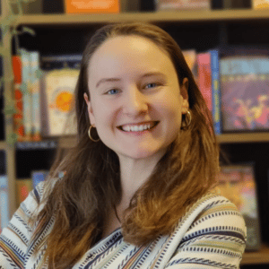 Leonie Reißmann (Artemis Books) in der Projektgruppe vom Libri.Campus live 2023